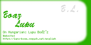 boaz lupu business card